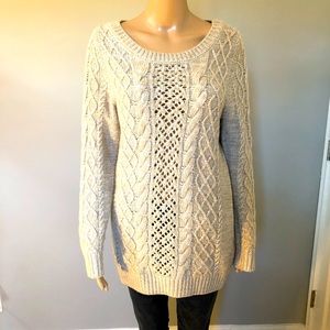 H&M Divided - Size 10 - Cream Colored Cable Knit Sweater